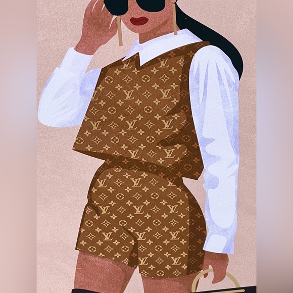 NEW Designart 'LV Girl on the Town' Modern Framed Canvas Wall Art Print - Picture 3 of 8